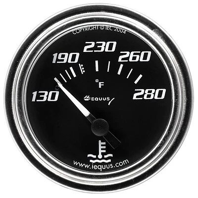 Equus 2.0 Dia Water Temp Gauge Chrome 130-280 - E7232