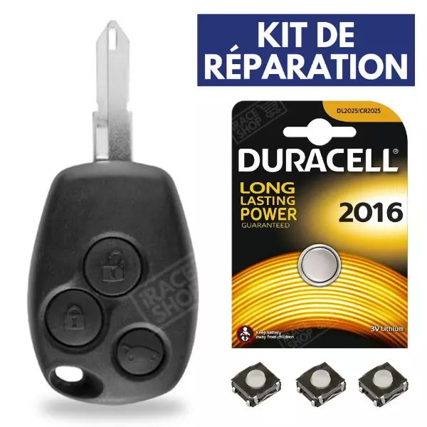 ➜Kit Plip Coque Boitier 3 Touches pour Clé RENAULT ➜Kangoo ➜Modus ➜Clio ➜Master