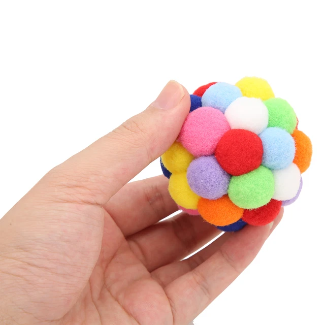 Cat Ball Jouets Avec Cloches Chat Soft Interactif Boules De Chat Colorées Po Qcs
