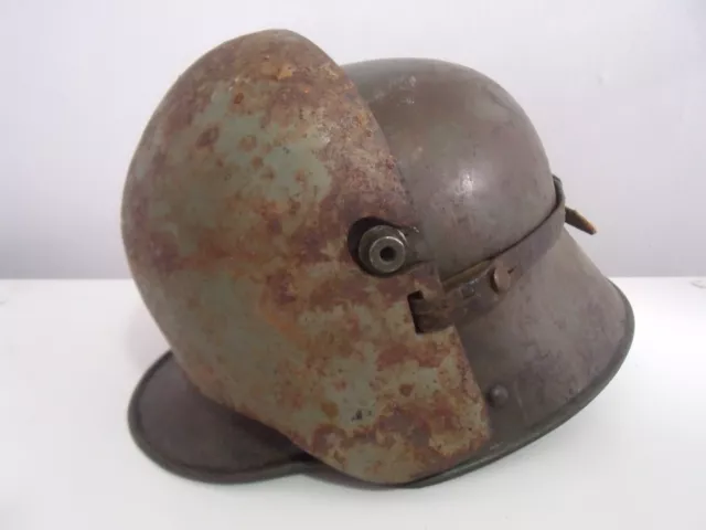 CASQUE ALLEMAND + STINPANZER 14-18  POILU I STAHLHEIM  MILITARIA helmet WW1 RARE