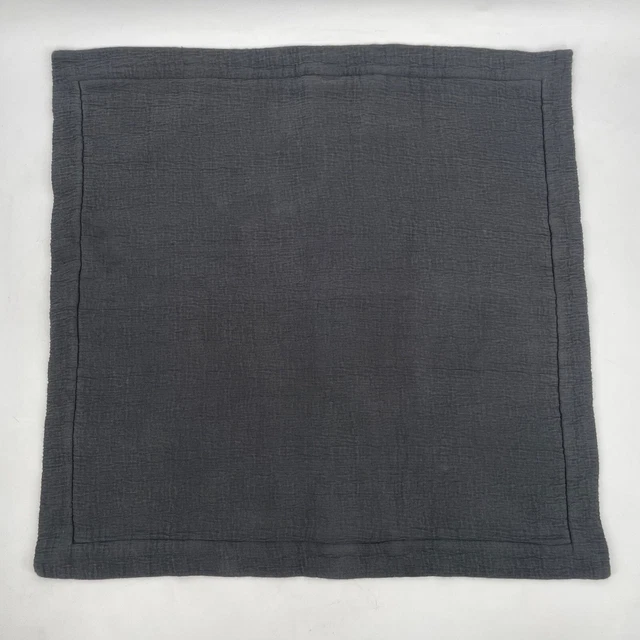 Restoration Hardware Twill Weave Cotton-Linen Euro Sham Charcoal Gray 26" solid
