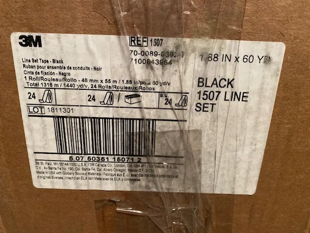 (24 Pack) 3M Venture Tape Printed Line Set Tape 1507, Black