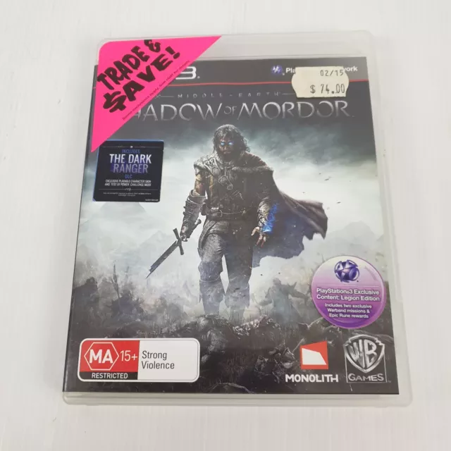 PLAYSTATION 3 PS3 Game Shadow Of Mordor Middle Earth Sony War Action  Fantasy $9.99 - PicClick AU