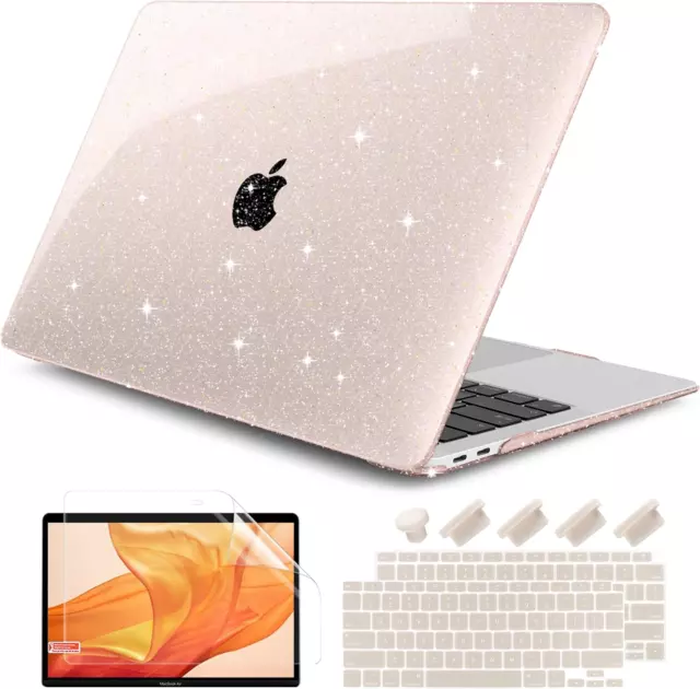 for Macbook Air 13 Inch Case 2021-2018 Release A2337 M1 A2179 A1932, Bling Pl...