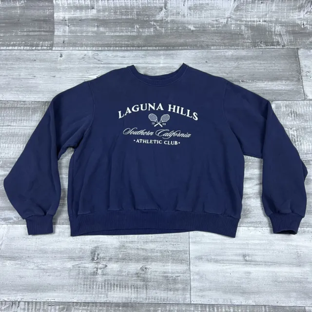 Hollister Sweatshirt Womens XS Laguna Hills Y2k Athletic Club Blue Preppy