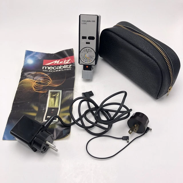 Metz Mecablitz 196 L25C Telecomputer Flash With 120V ADAPTER and Case