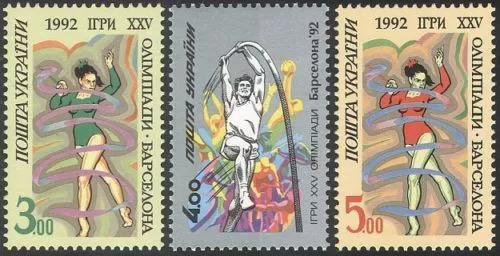 Ukraine 1992 Olympic Games Sports Gymnastics Basketball Cycling Pole Vault MNH