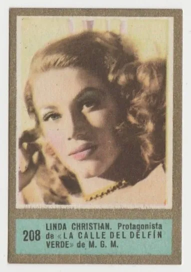 Linda Christian 1952 Fernando Fuentes Tobacco Card #208 Fedora Film Star E5