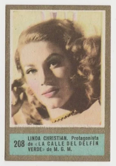 Linda Christian 1952 Fernando Fuentes Tobacco Card #208 Fedora Film Star E5