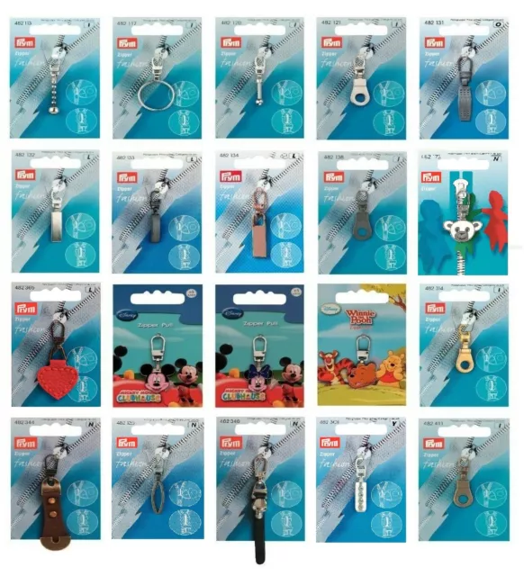 Prym Replacement Zip Puller / Zipper Pull - Choice of 59 Styles