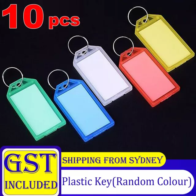 10pcs Key Tag with Key Ring Luggage Tag ID Label Travel Suitcase Identity Card