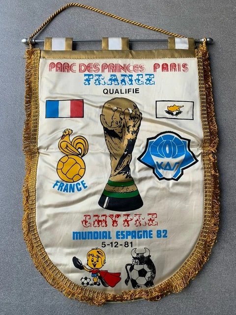 France Belgique grand fanion coupe du monde 1982 pennant