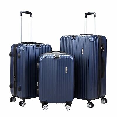 3 PCS Expandable Luggage Set ABS Hardside Suitcase with TSA Lock Spinner Wheels