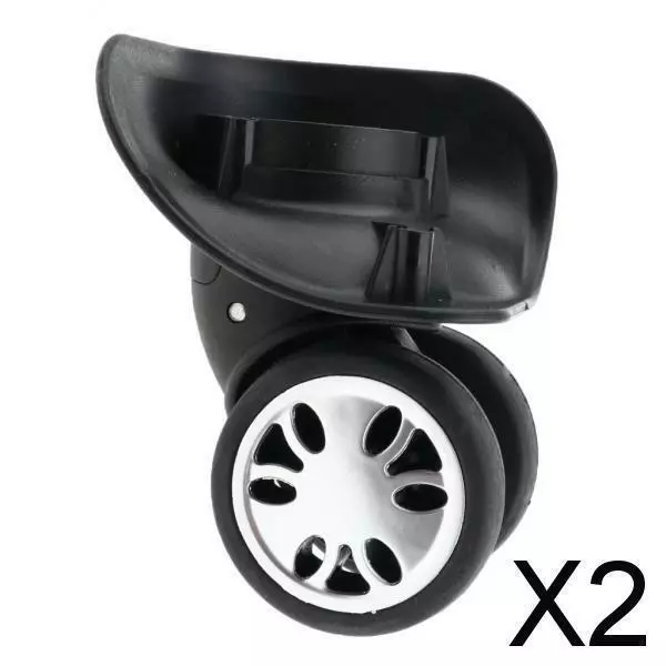 2x 2 Pièces Universelle Roulette Pivotant de Valise Roue de Rechange Noir -