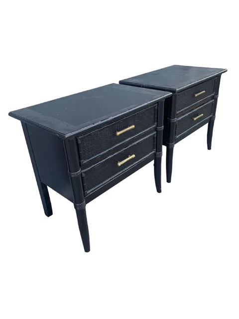 Thomasville Faux Bamboo Nightstands a pair 2
