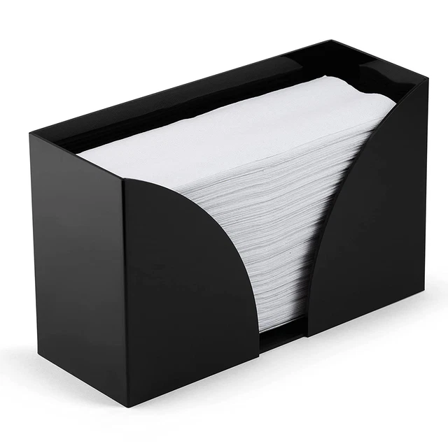 Countertop Paper Towel Holder Dispenser - Black Acrylic Storage Holder for Kitch