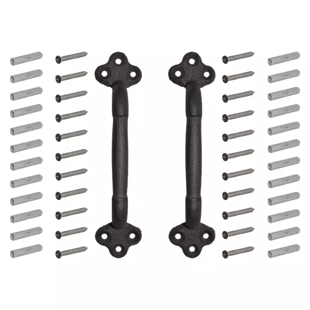 Nuk3y Rustic Cast Iron Gate Door Handle Pull Set Of Two