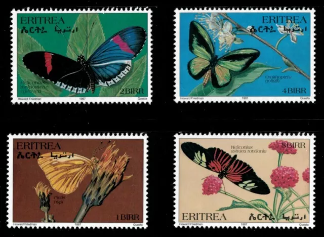 Eritrea 1997 - Butterflies and Moths of the World - Set of 4v - Sc 286-89 - MNH