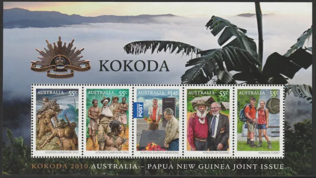 Australia 2010 : Kokoda - Australia Papua New Guinea Joint Issue Minisheet. MNH