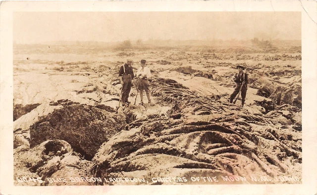 J43/ Craters of the Moon Idaho RPPC Postcard c1940s Blue Lava Flow  221