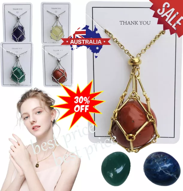 Crystal Stone Holder Necklace Crystal Pendant Holder Adjustable Necklace  Cord ^