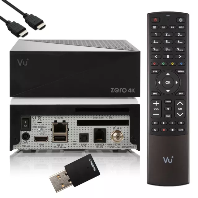 Vu Zero 4K Se Ultra HD HDR Assis Récepteur Pvr ,Smart Hbbtv ,Mediathek,300 Wifi