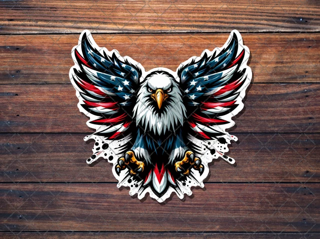 USA PATRIOTIC EAGLE DECAL 3M STICKER US MADE VEHICLE CAR TRUCK WINDOW WALL