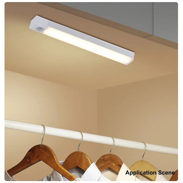 RECHARGEABLE LED MOTION Sensor Bar Light USB Type C Under Cabinet Night ...
