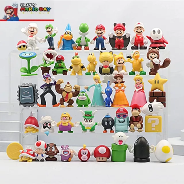 Super Mario Bros Action Figures Mario Luigi Yoshi Donkey Kong Collection  Toys