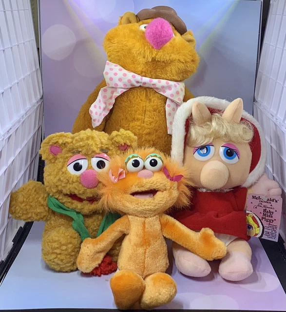 Vintage Muppets Jim Henson Fozzie Bear Miss Piggy Plush Fisher Price Doll W Tags
