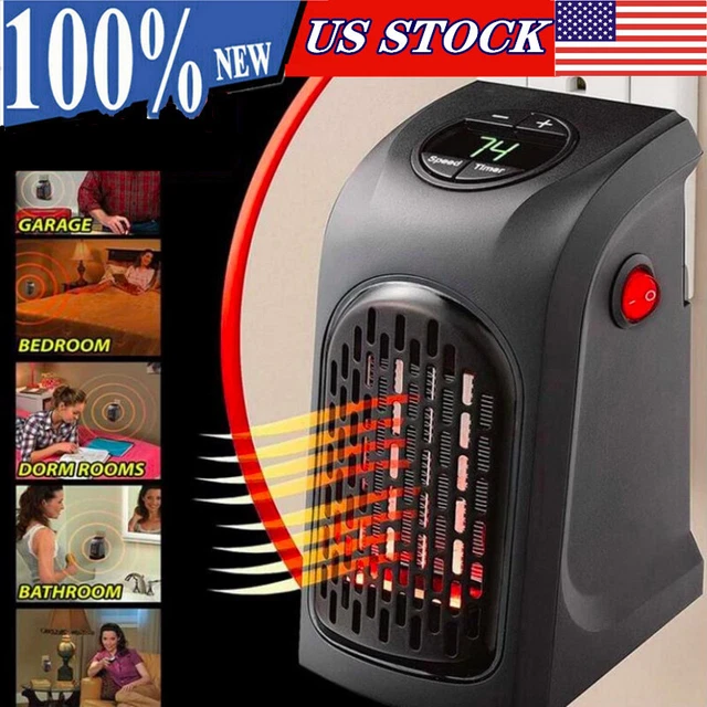 Electric Portable Space Heater - 400W Small Heater Plug In Wall with Timer 110V