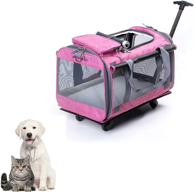 Tineer Poussette multifonctionnelle de Transport Voyage Chien Rose