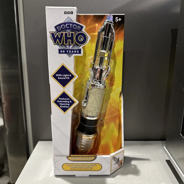 DR DOCTOR WHO 14th DOCTOR SONIC SCREWDRIVER LIMITED EDITION CHROME VERSION ✅