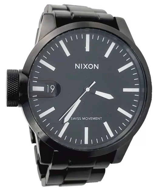 Nixon Watch The Chronicle Magnified Left-Handed Swiss Movement Watch 7 1/8"