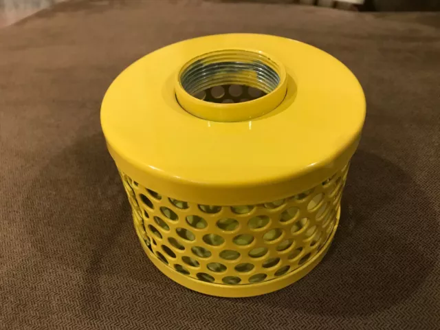Plated Steel Powder Coated Yellow 1.5" Round Hole Suction Hose Strainer