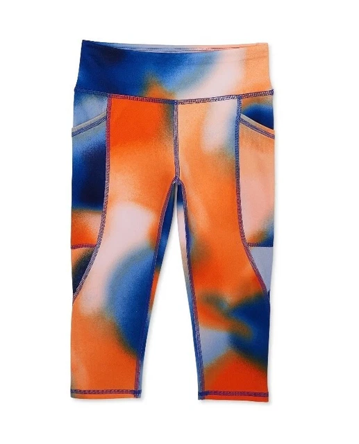 Athletic Works Girls Size XXL (18) Aura Orange Pattern Core Leggings New