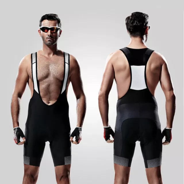 RPO Men's MTB Short Cycling Bib Shorts Bike Padded Bicycle Pants S-3XL Black