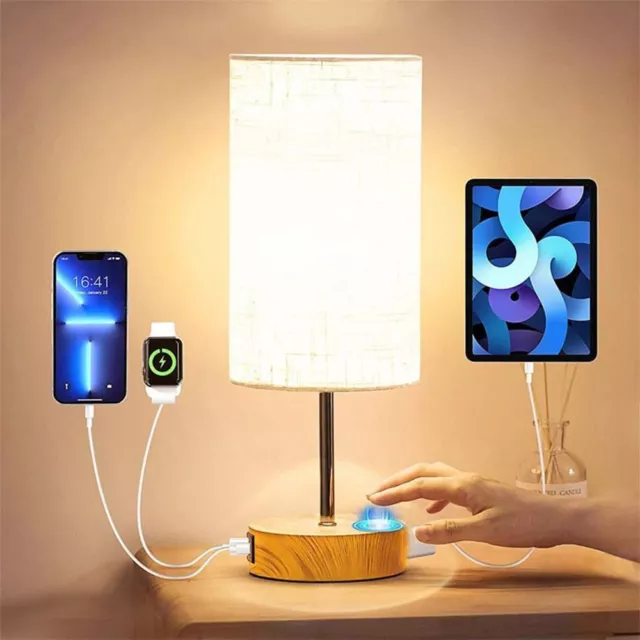 Suright Lampe de Chevet Tactile avec Ports de Charge USB-A + USB-C