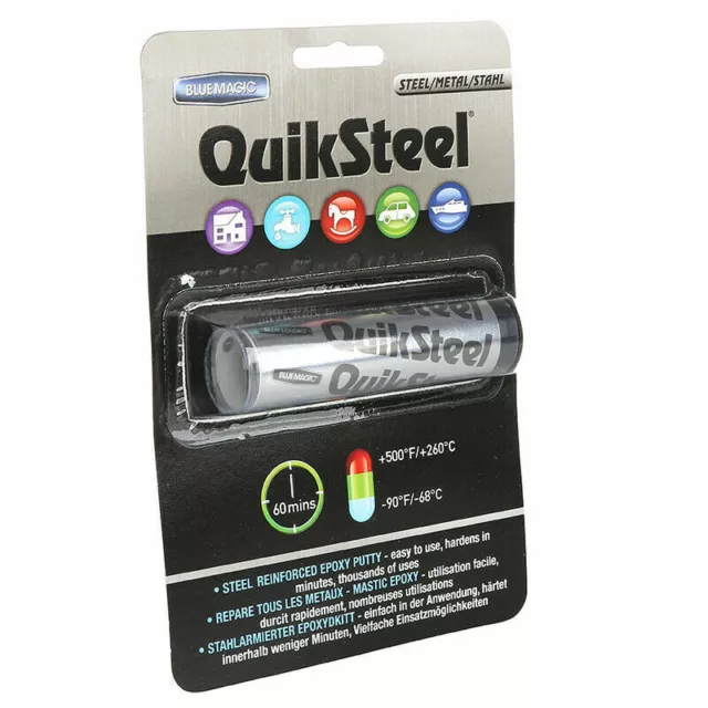 Quiksteel Résine Renforcé Mastic Mécanique Métal Instant Réparation Weld 16002 3