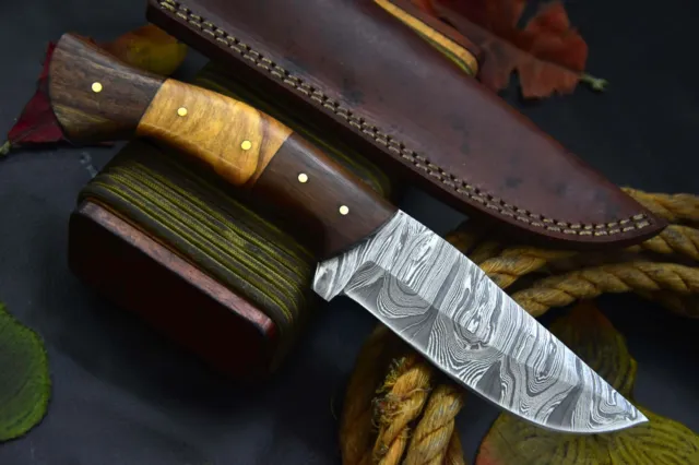 Custom 9.0"OAL Hand Forged Damascus Steel Hunting Knife Handmade (J4-A) 2