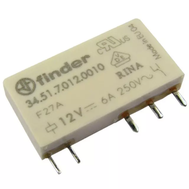 Finder 34.51.7.012.0010 Relais 12V DC 1xUM 6A 840R 250V AC Relay Print 069228