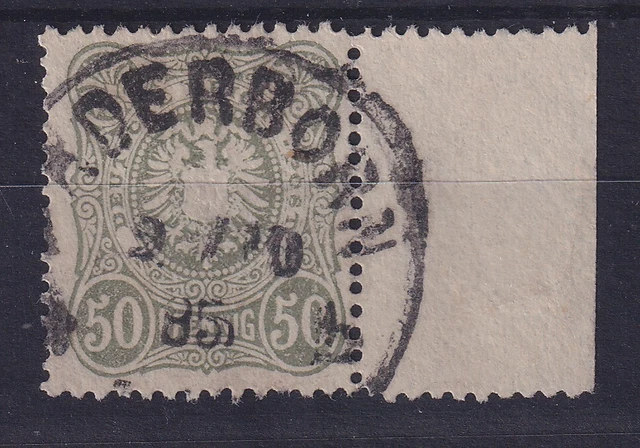 Dt. Reich 50 Pfennig Mi.-Nr. 44 a, dicke Inschrift, geprüft BPP