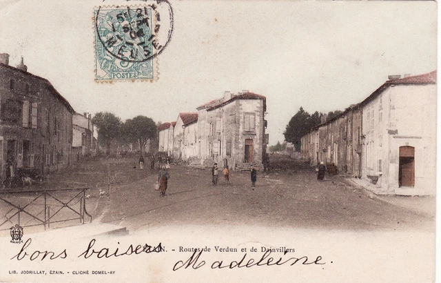 CPA 55 ETAIN Route de Verdun et de Dainvillers -carte précurseur colorisé obl or