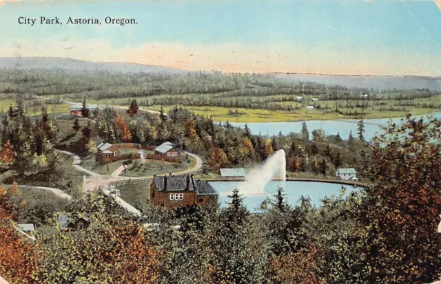 Astoria OR Oregon City Alderbrook Alameda Park Downtown 1910s Vtg Postcard A53