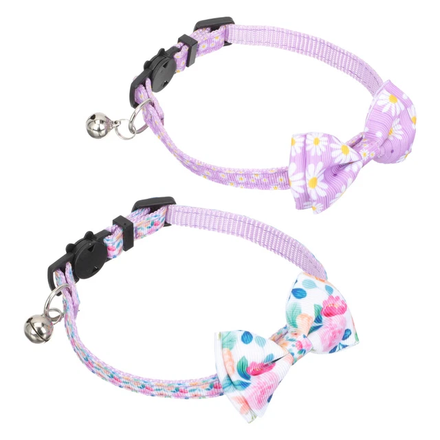 2 Pcs Cat Necklace Collars Bow Tie Collar Choker Bow Cat Collars
