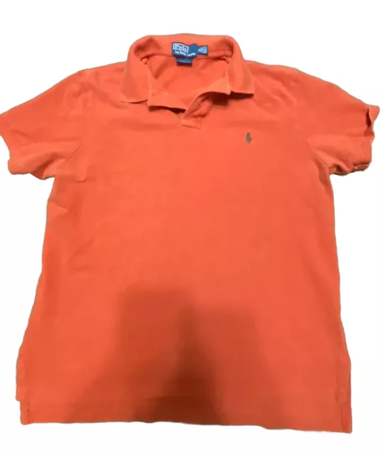 POLO BY RALPH Lauren Mens XL Short Sleeve Polo Shirt Orange Custom Fit ...