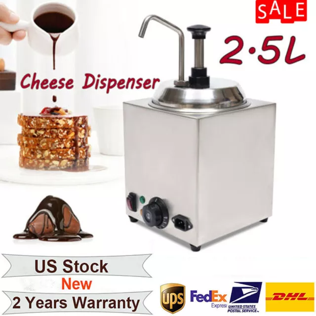 2.6 Qt Nacho Cheese Dispenser Warmer Pump Hot Fudge Melter Heater Tank Machine