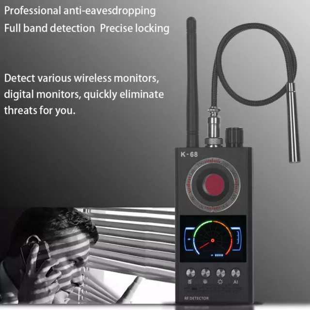 GPS RF K68 Anti-Spy Scanner Detector Camera GSM Audio Bug Finder Tracker 2024