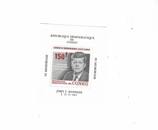 BLOC 15  JOhN KENNEDY 1964  REPUBLIQUE DEMOCRATIQUE DU CONGO