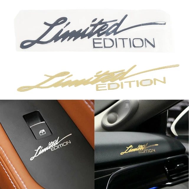 Autocollant Badge Métal Pour Voiture - Noir - Édition Limitée - Adhésif Résine - Personnalisation